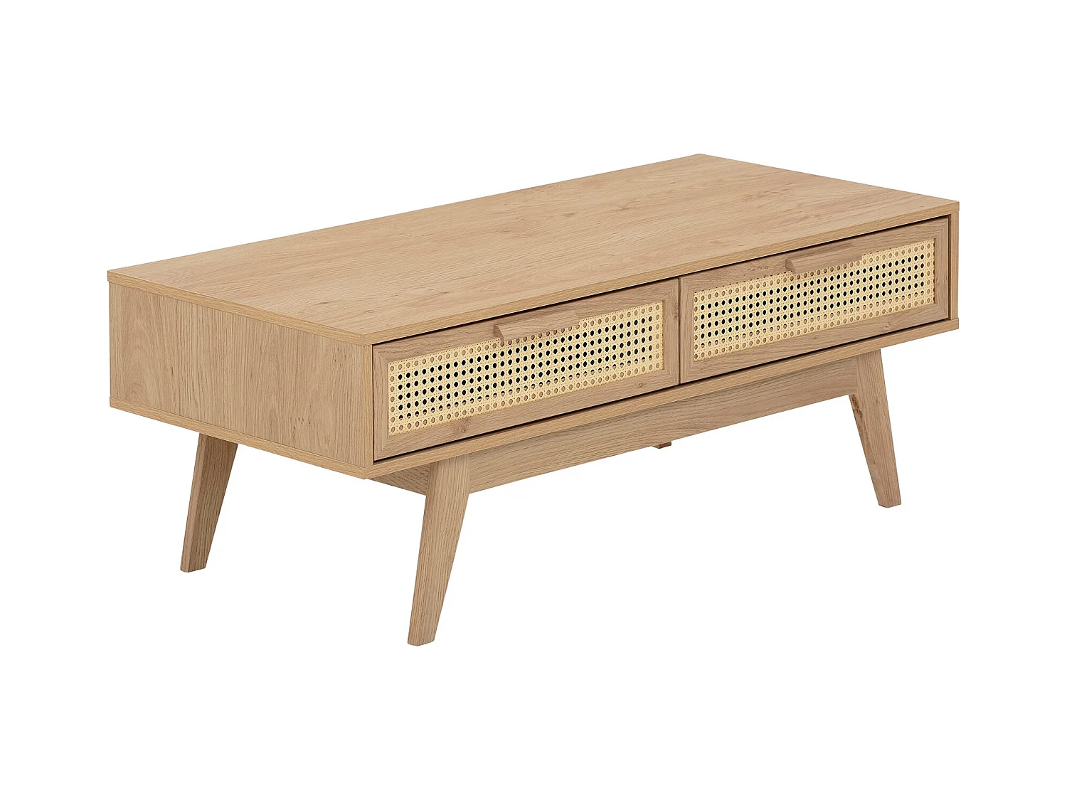 Bridget|Table basse avec 2 tiroirs en aggloméré chêne