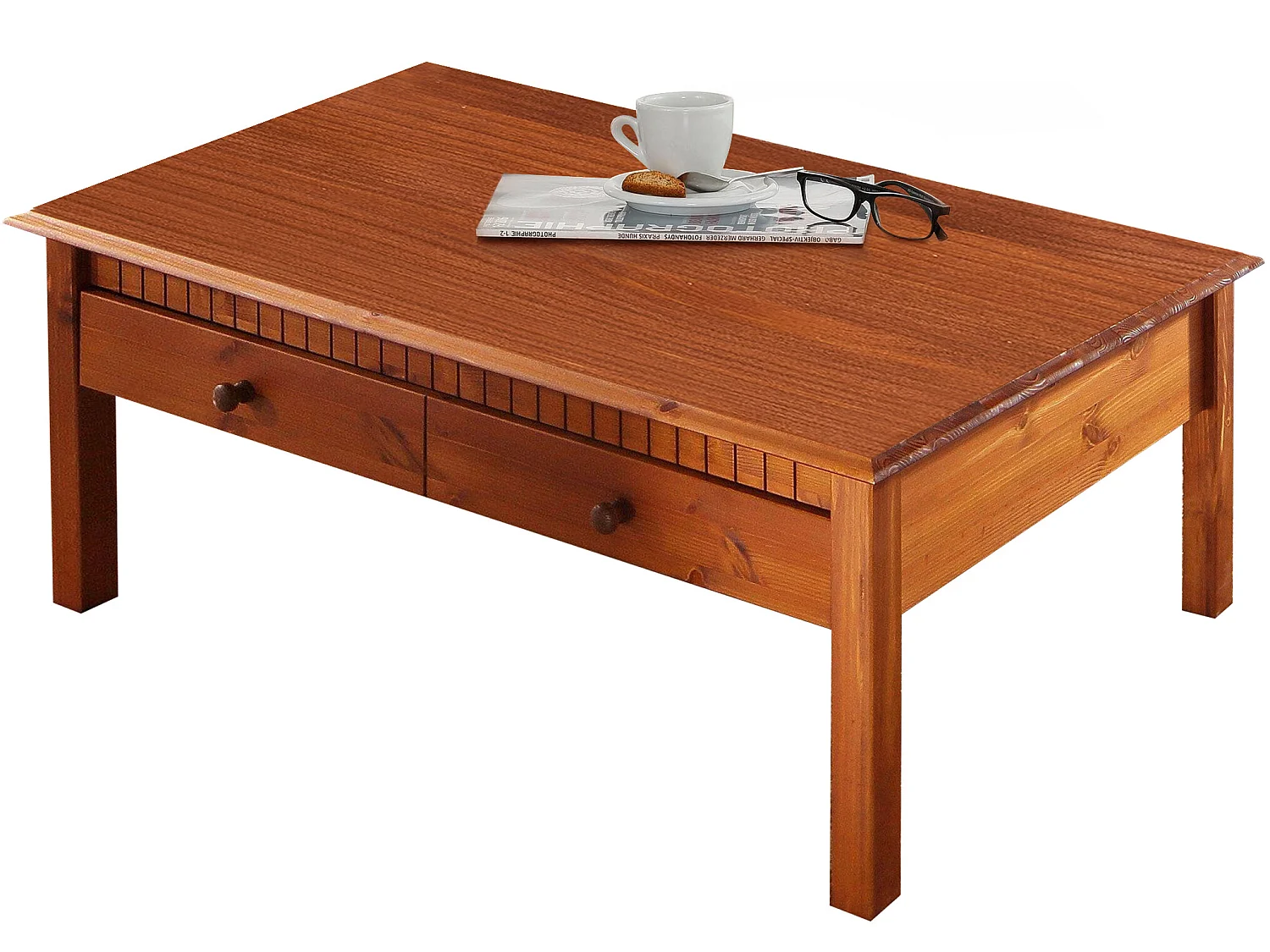 Lisa|Table basse 2 portes cerisier