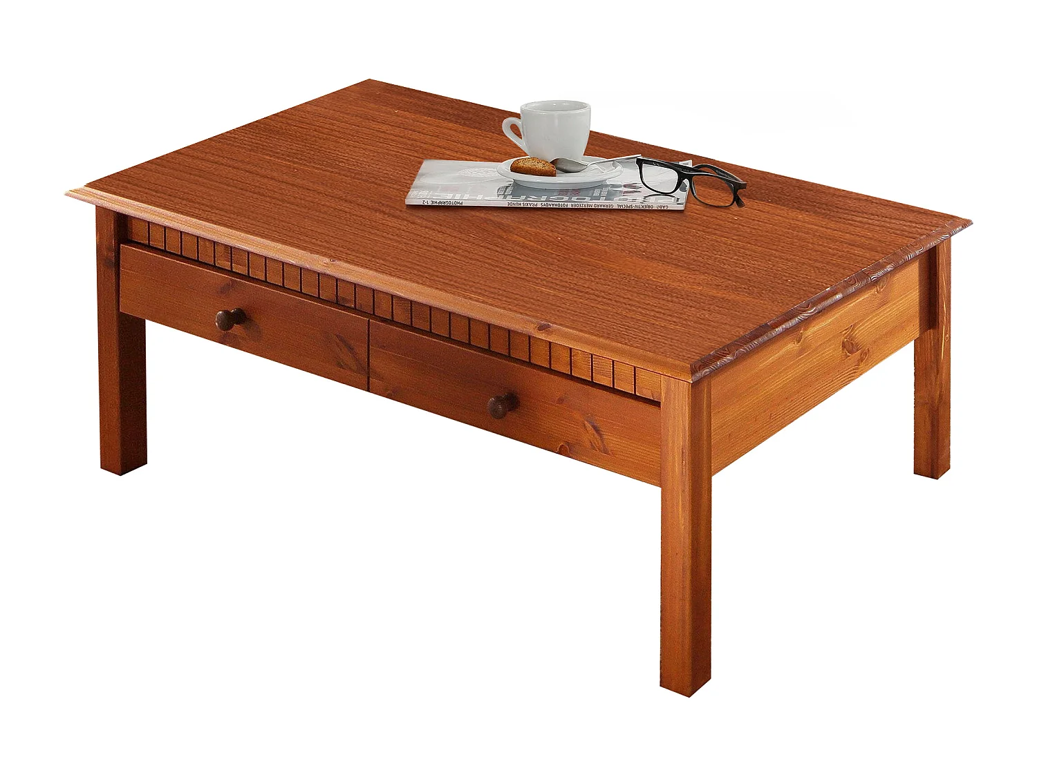 Lisa|Table basse 2 portes cerisier