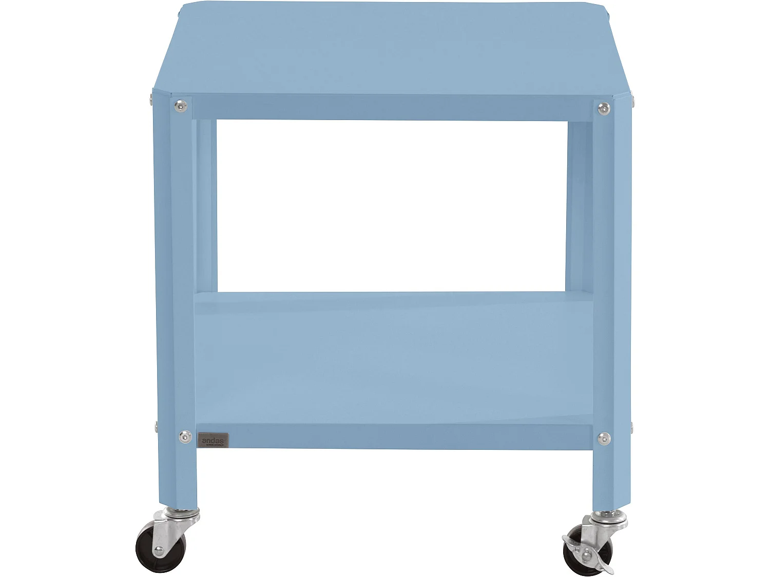 Salontafel met 1 plank in petrol metaal