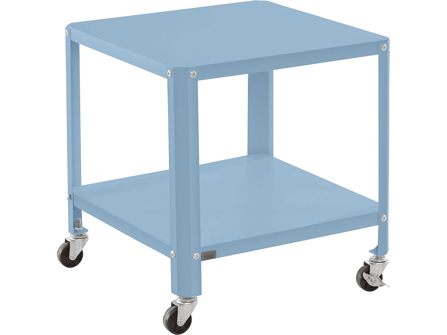 Salontafel met 1 plank in petrol metaal