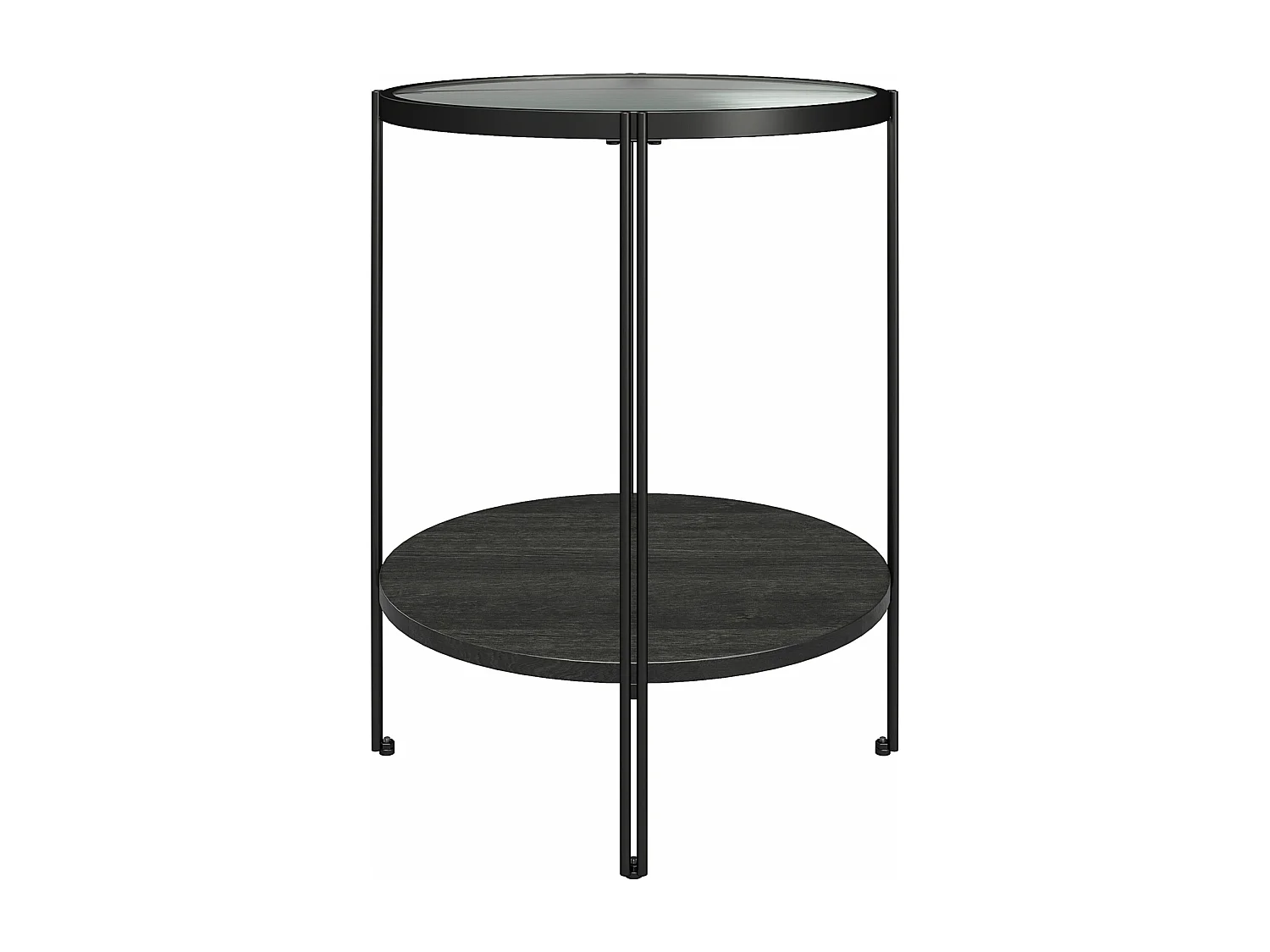 Wainwright | Table d'appoint en verre et cadre en métal noir