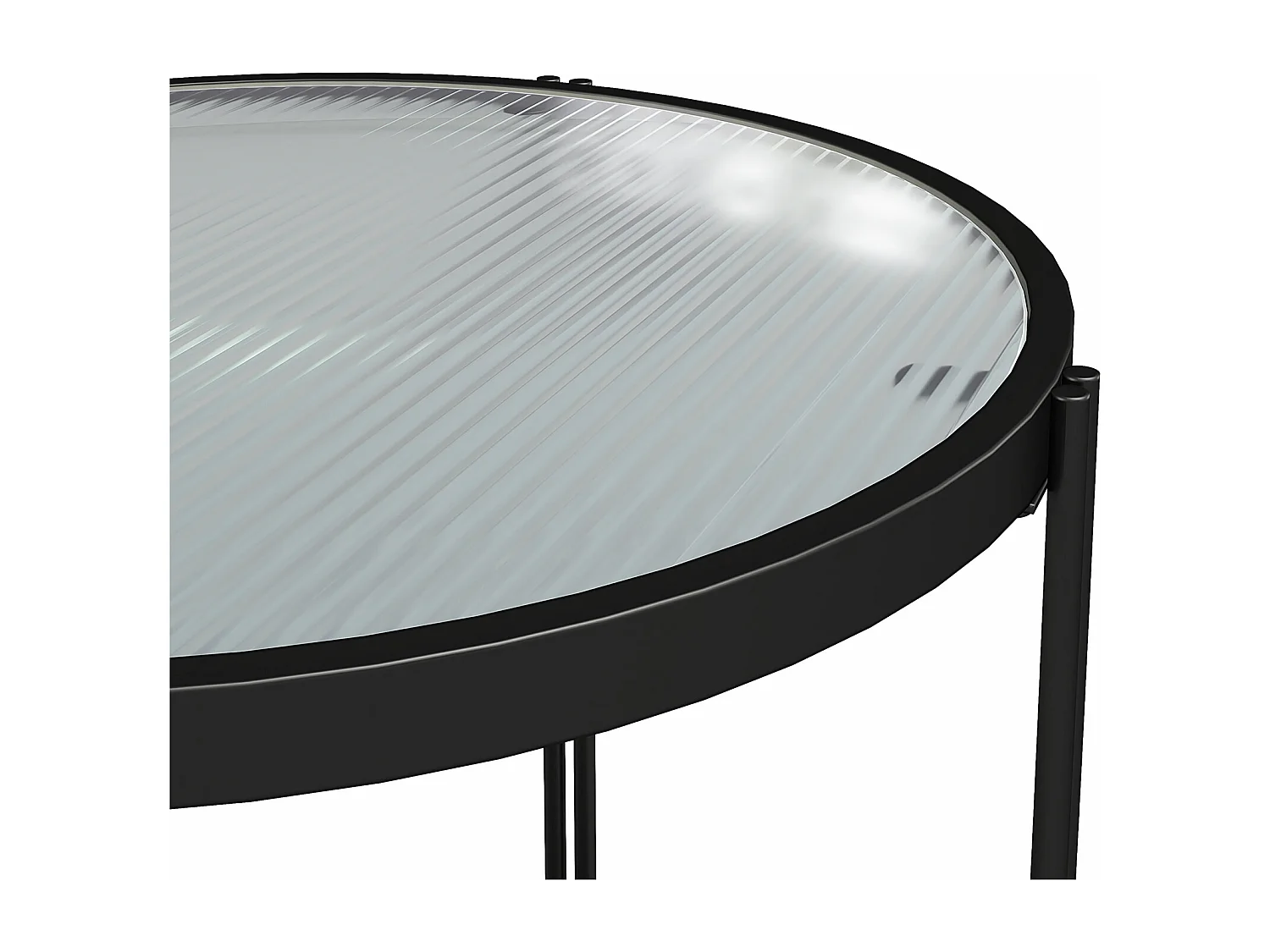 Wainwright | Table d'appoint en verre et cadre en métal noir