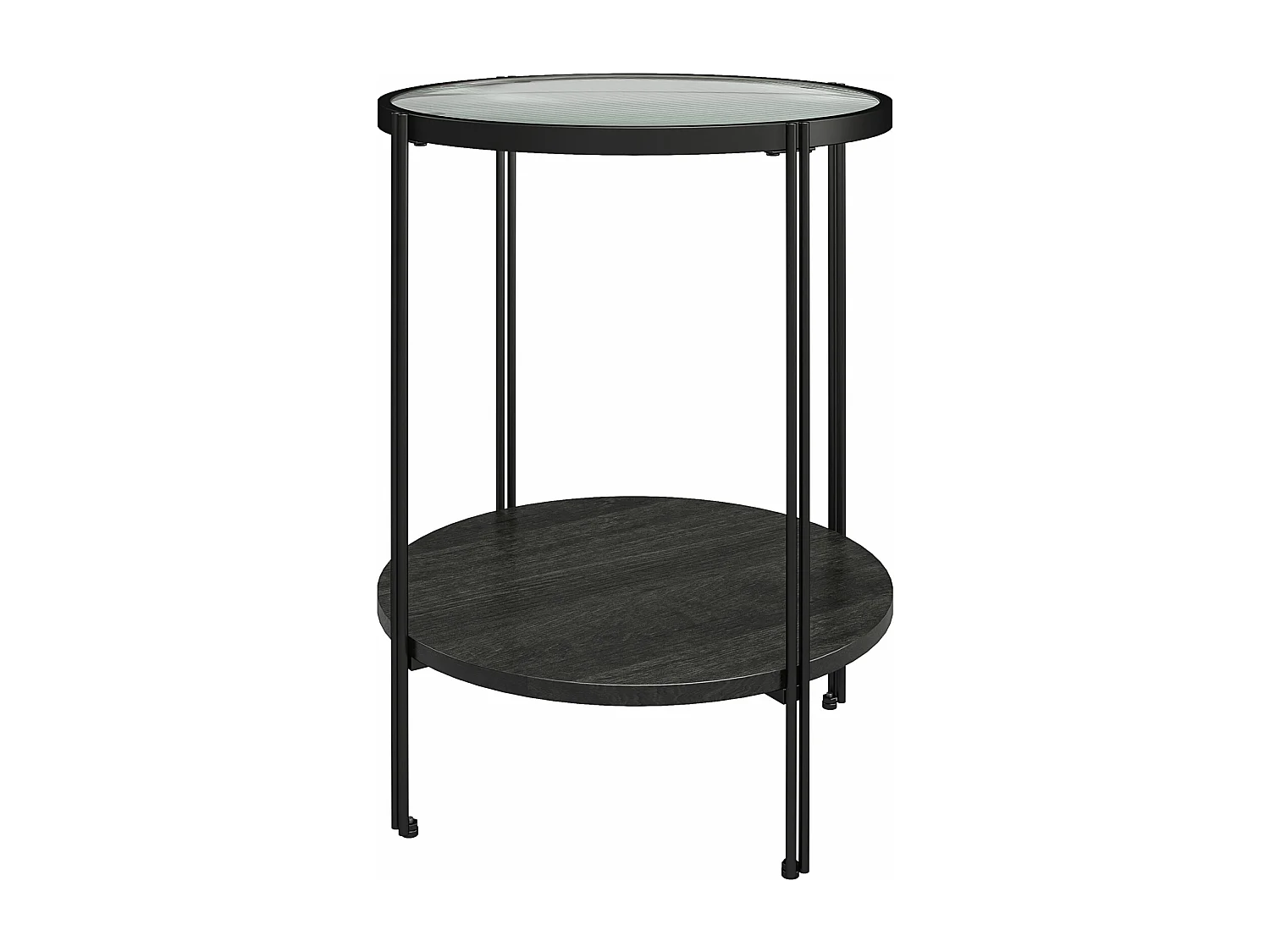 Wainwright | Table d'appoint en verre et cadre en métal noir