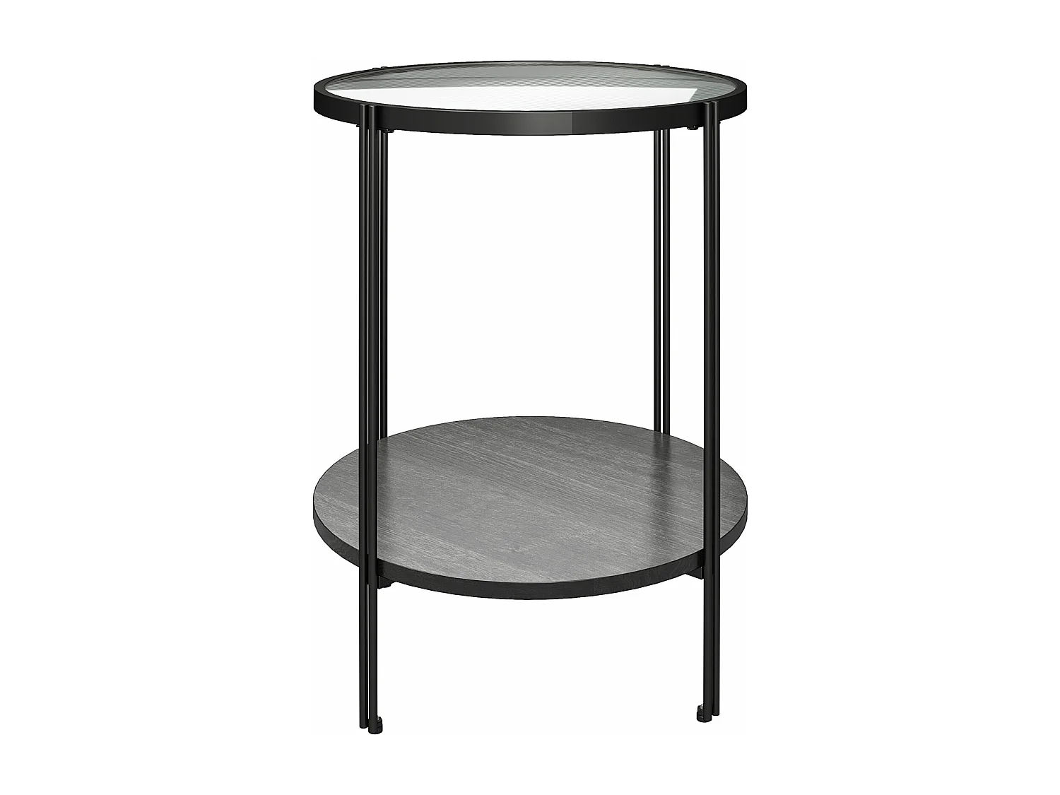 Wainwright | Table d'appoint en verre et cadre en métal noir