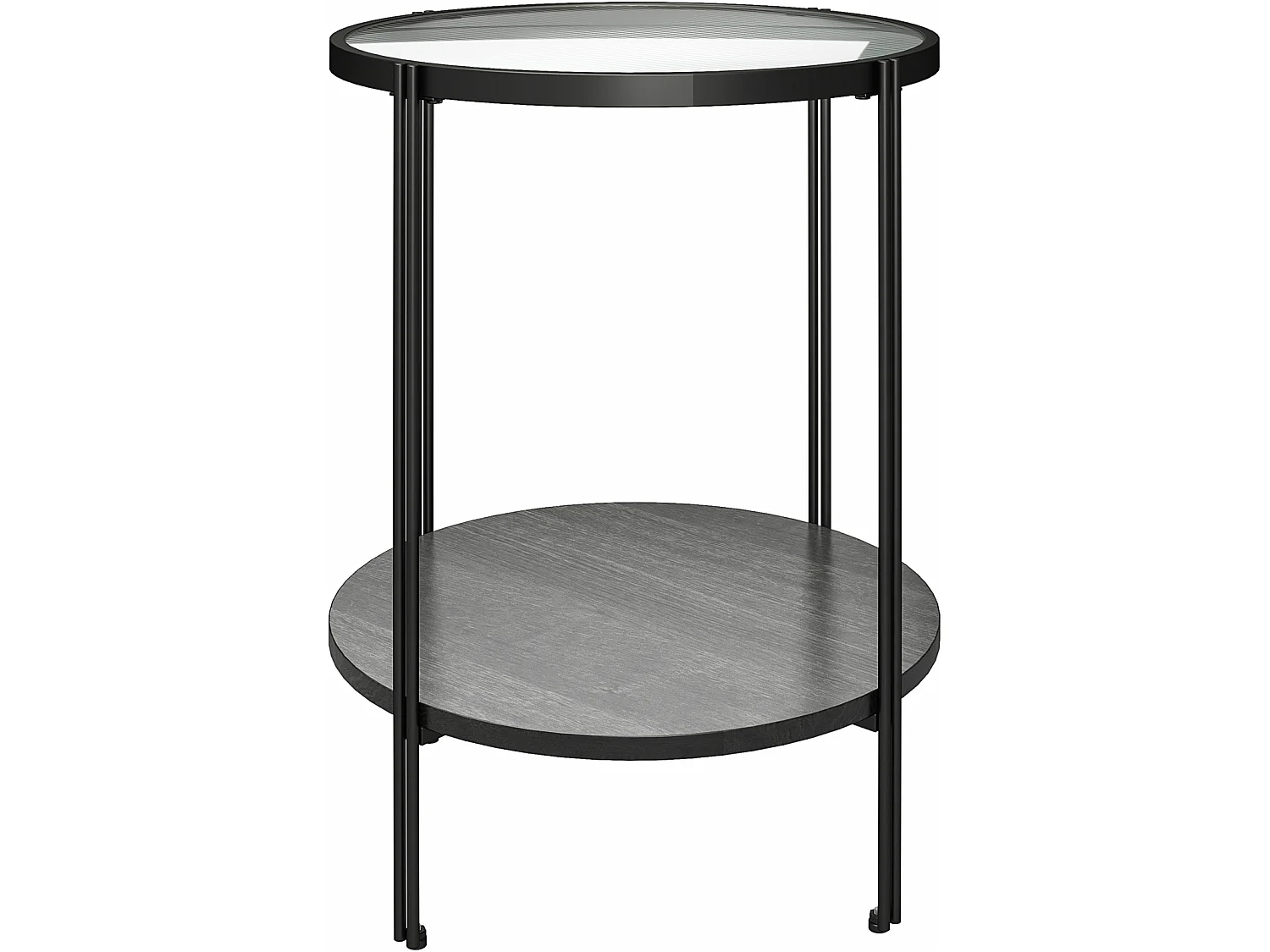 Wainwright | Table d'appoint en verre et cadre en métal noir