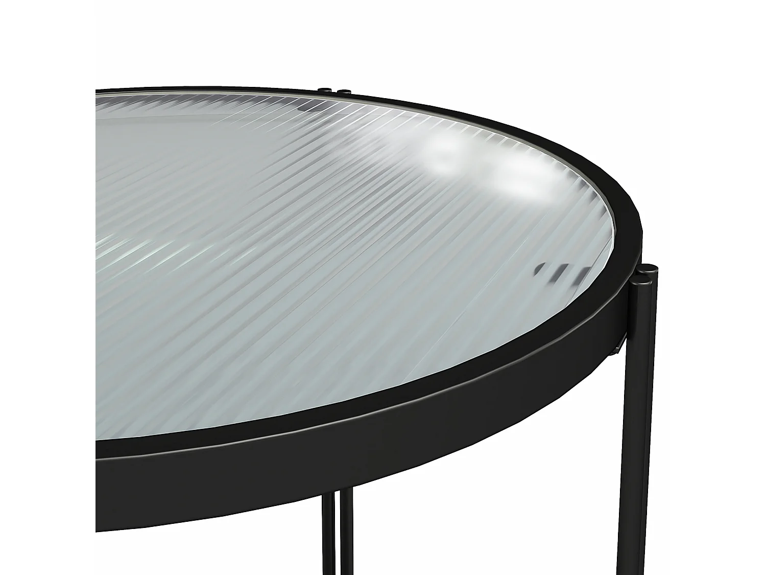 Wainwright | Table d'appoint en verre et cadre en métal noir