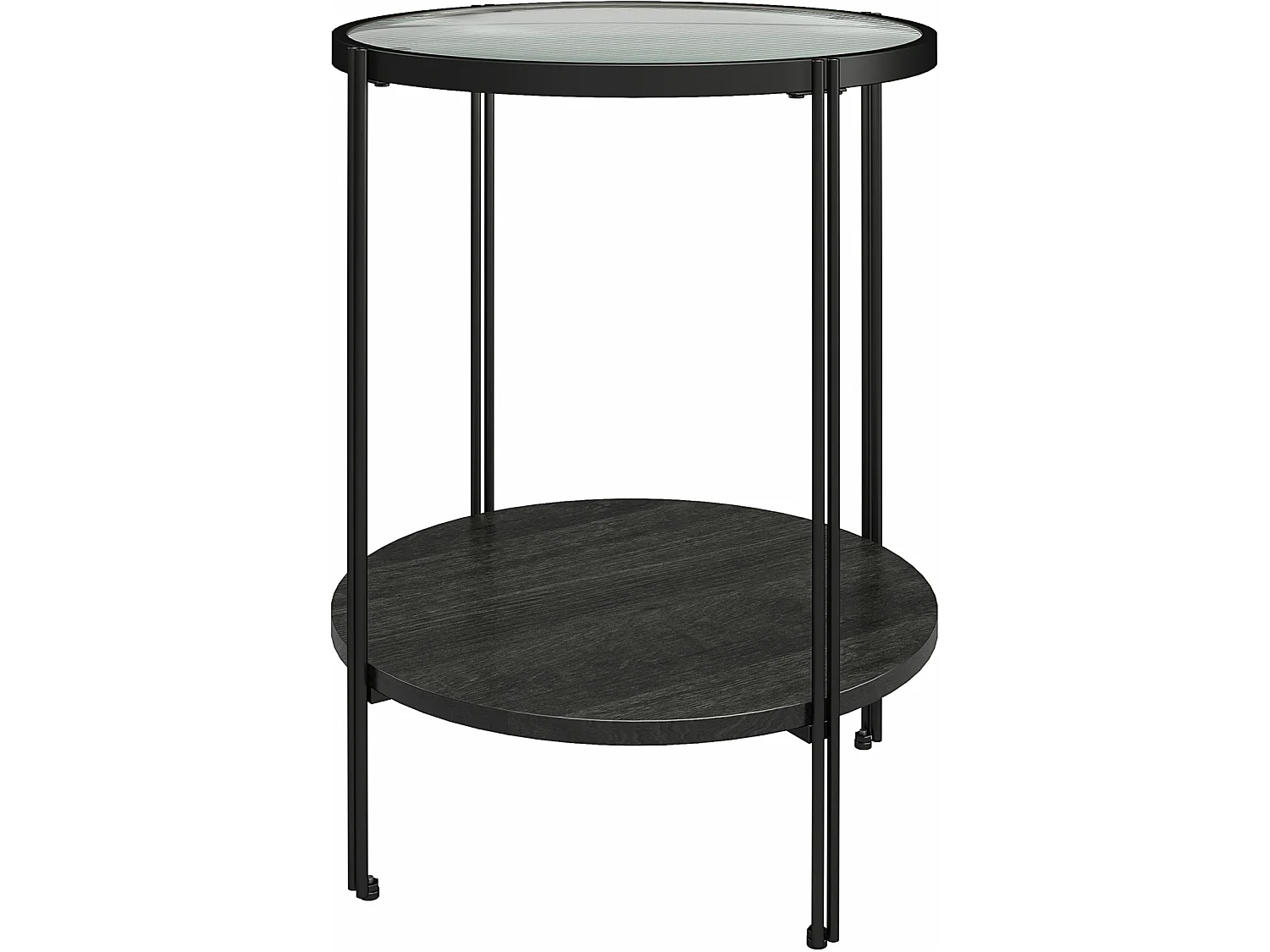 Wainwright | Table d'appoint en verre et cadre en métal noir