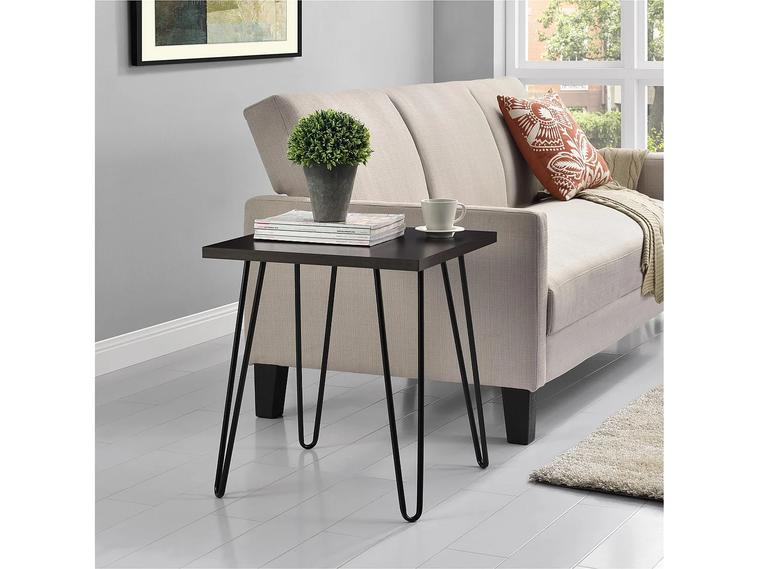 Owen | Table d'appoint en aspect bois couleur espresso