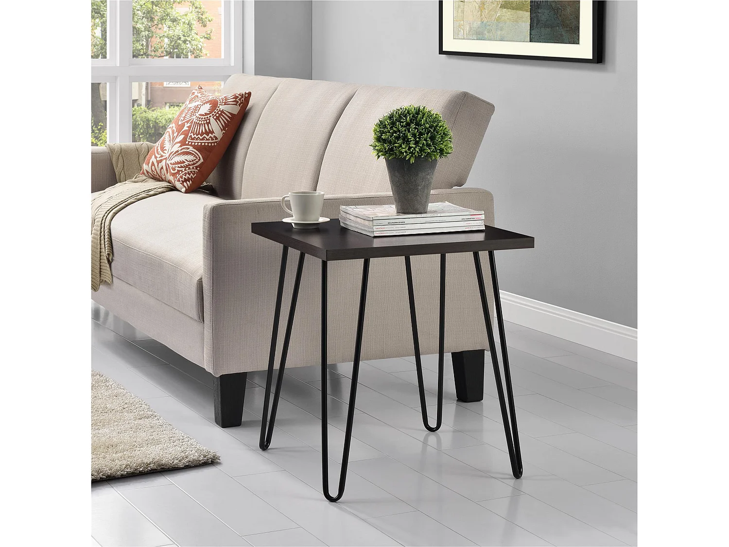 Owen | Table d'appoint en aspect bois couleur espresso