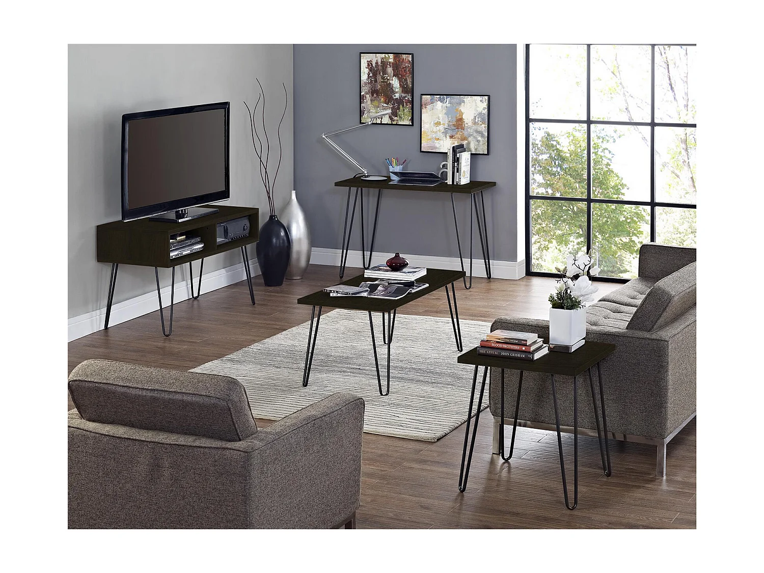 Owen | Table d'appoint en aspect bois couleur espresso