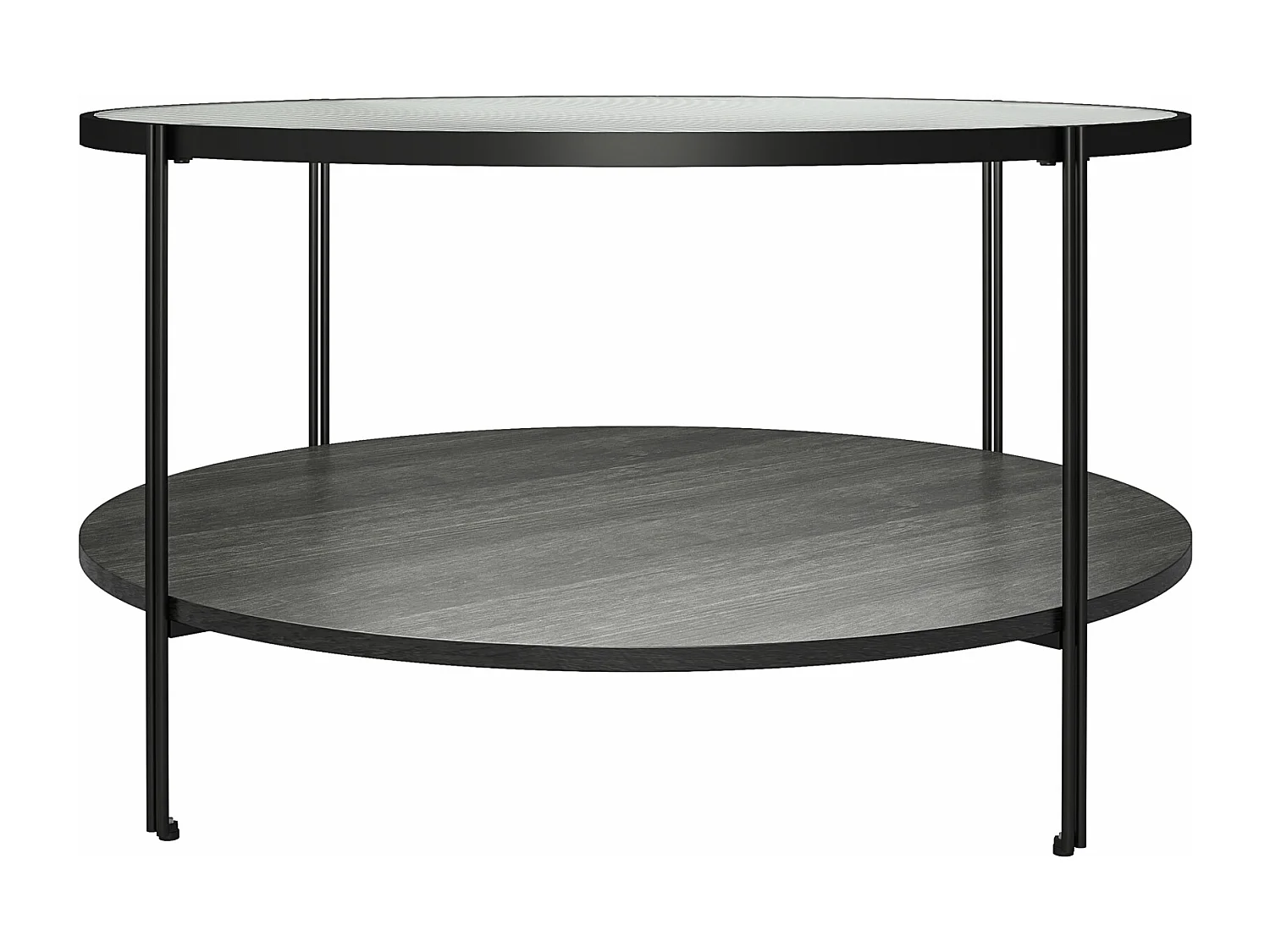 Wainwright | Table d'appoint en verre et 1 étagère en panneaux de partic. mélaminés