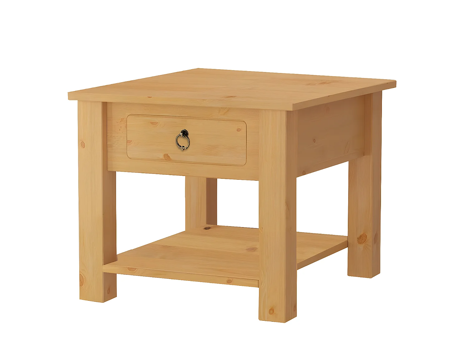 Ines | Table basse avec 1 tiroir en pin nature
