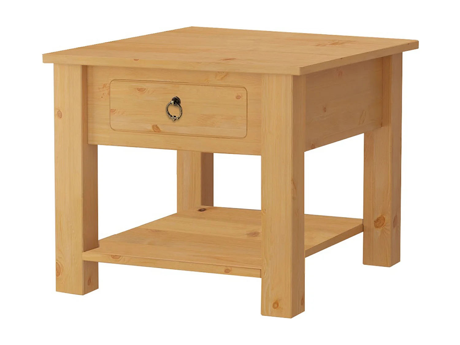 Ines | Table basse avec 1 tiroir en pin nature