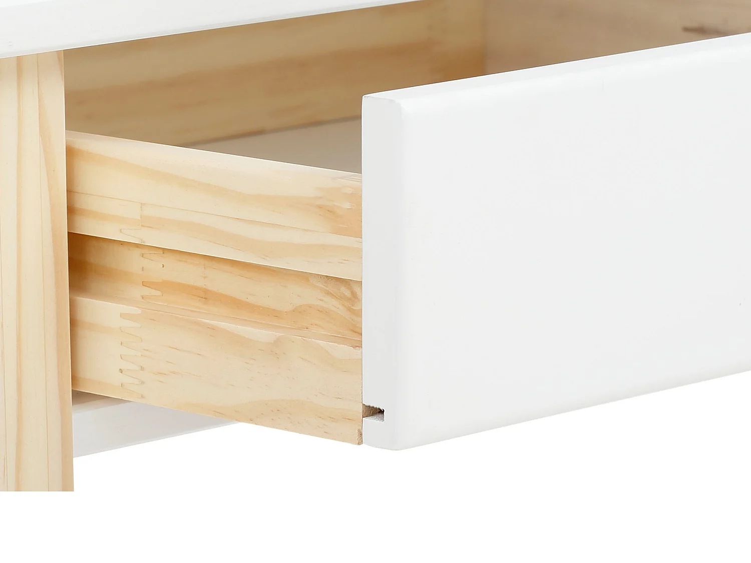 Square Line|Bureau avec 2 tiroirs en mélaminé blanc