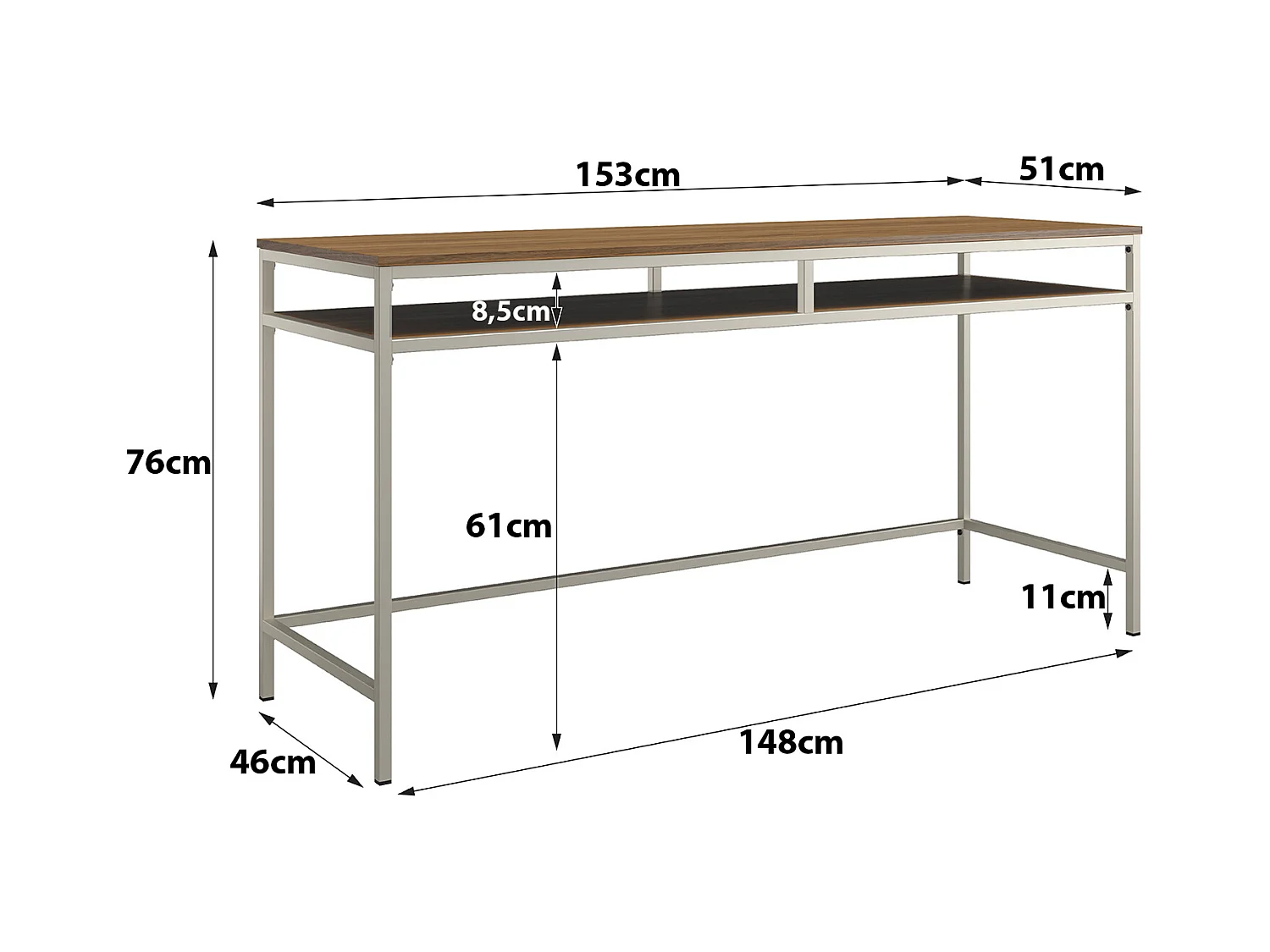 Bradford|Bureau en effet noyer