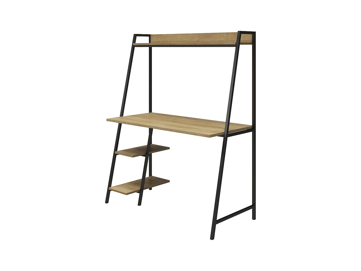 Bushwick | Bureau en échelle en métal naturel et noir