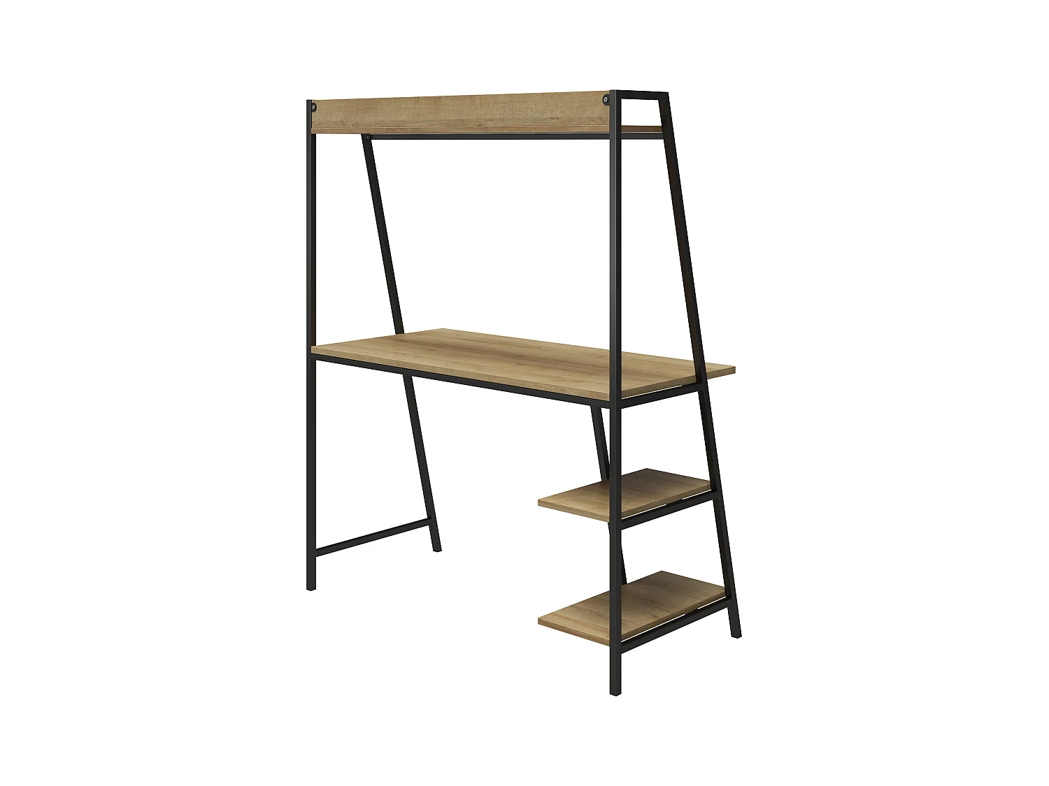 Bushwick | Bureau en échelle en métal naturel et noir