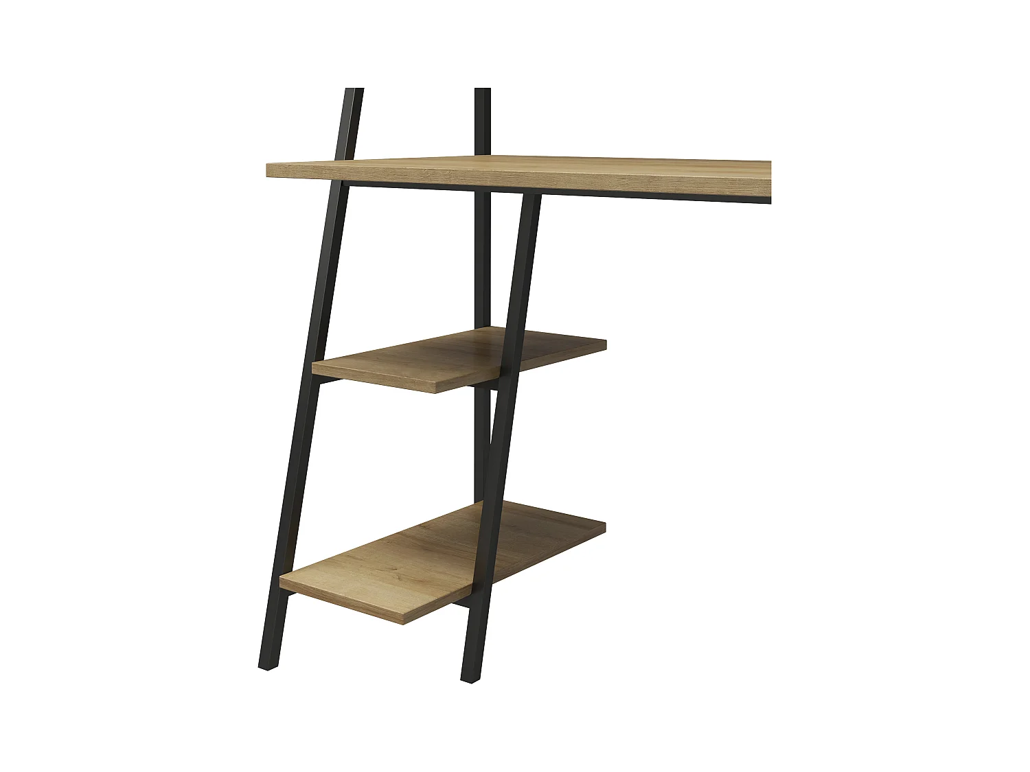 Bushwick | Bureau en échelle en métal naturel et noir