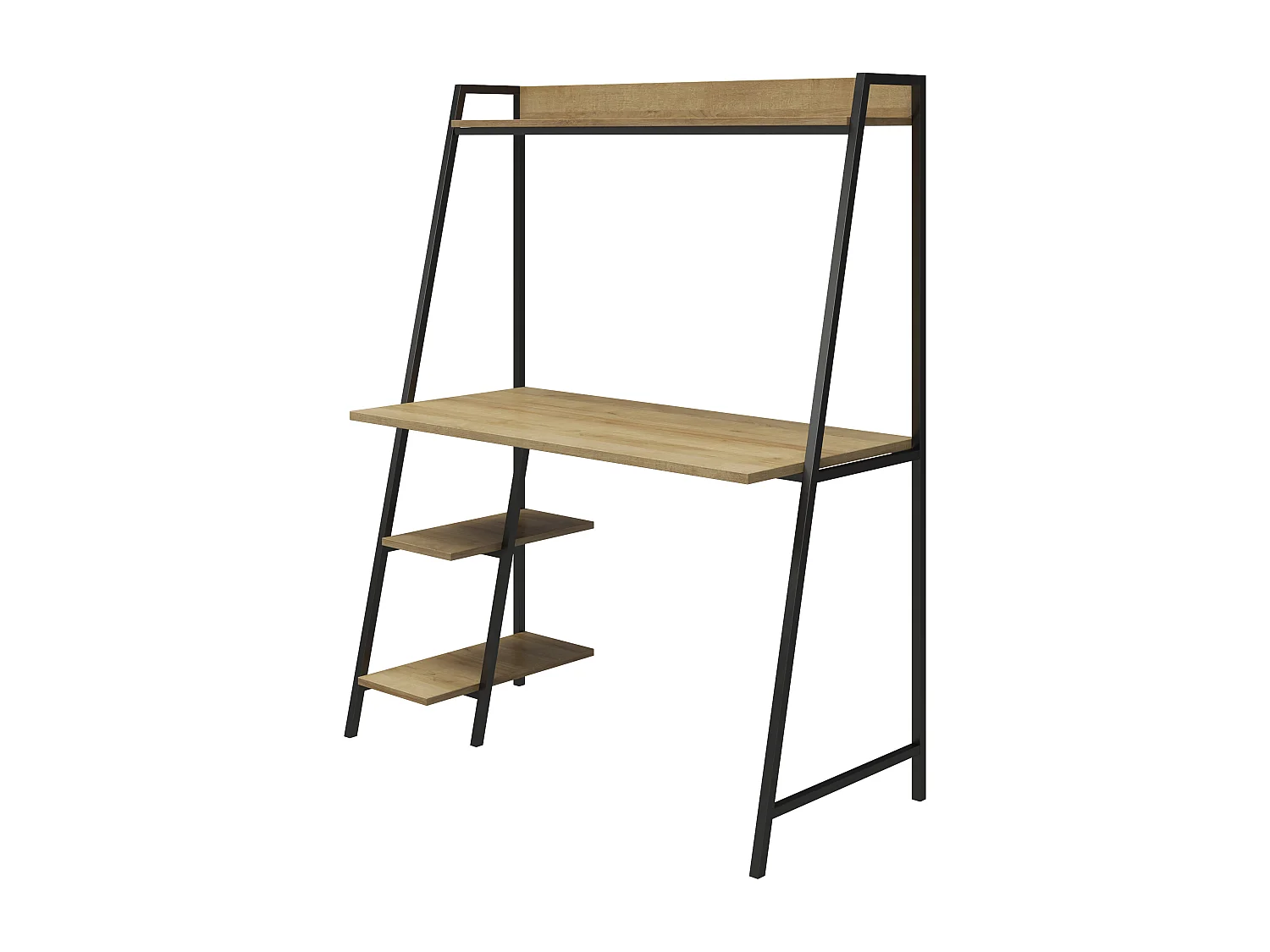 Ladder Desk Natur und Schwarzes Metall