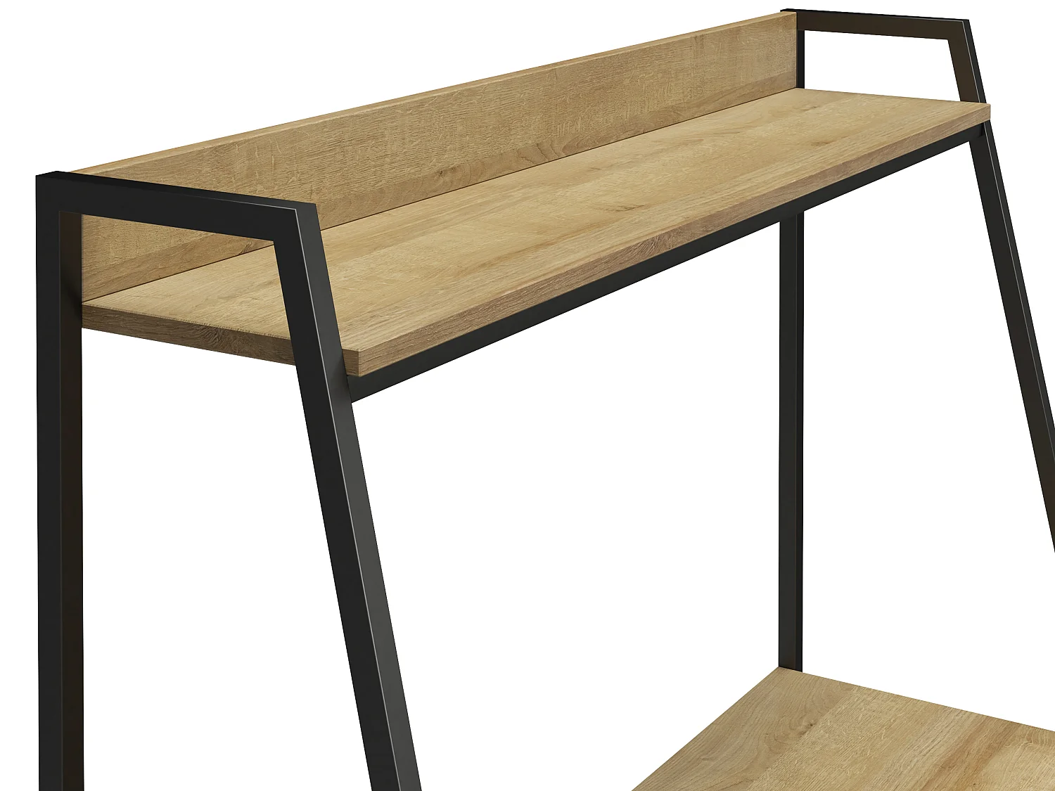 Ladder Desk Natur und Schwarzes Metall