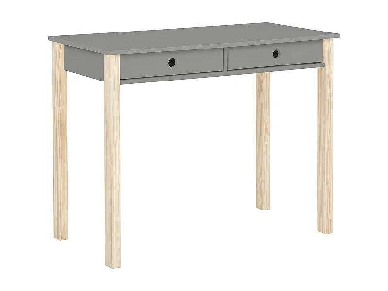 Square Line|Bureau avec 2 tiroirs en mélaminé gris