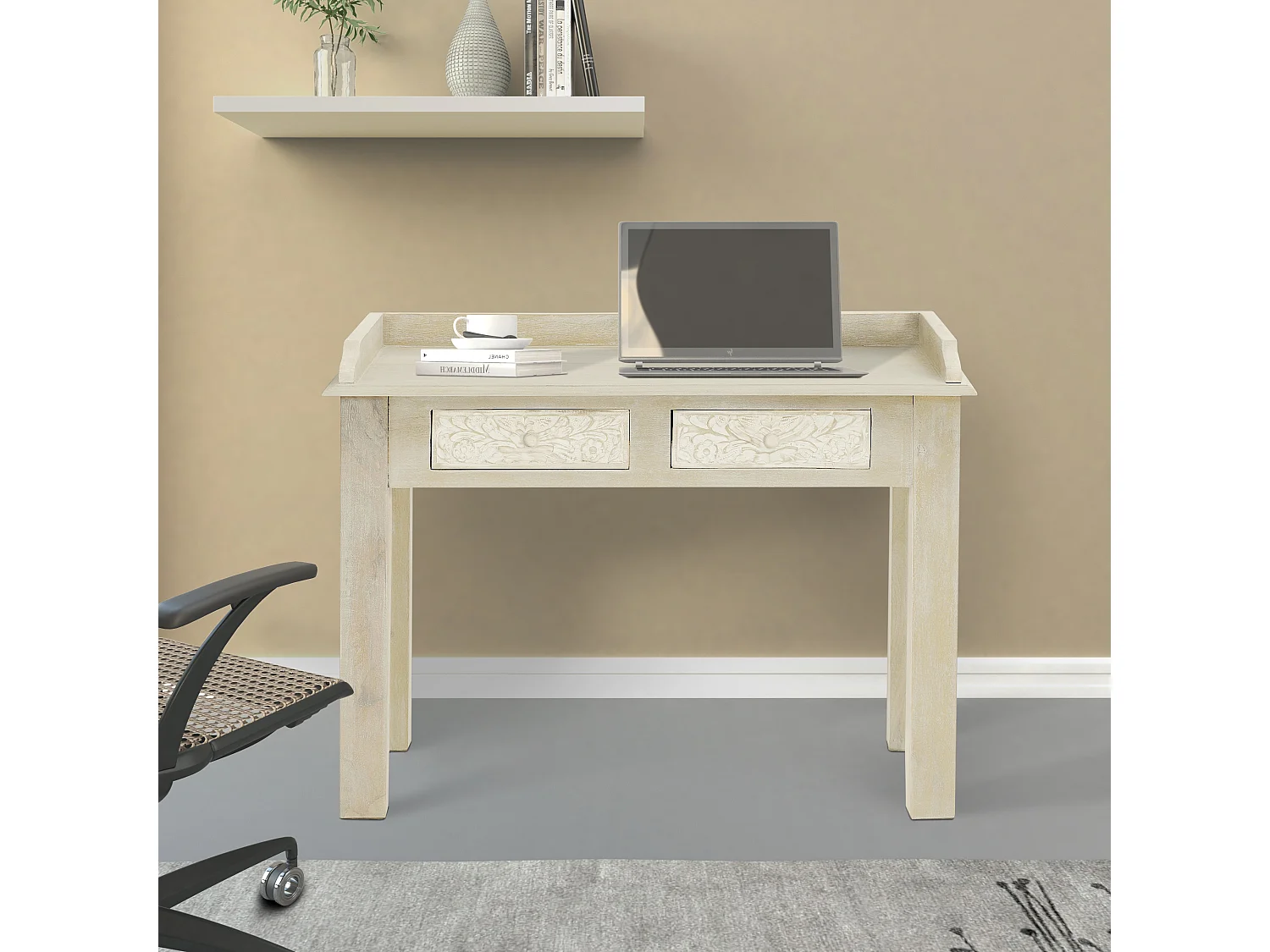 Malati|Bureau 2 portes Crème