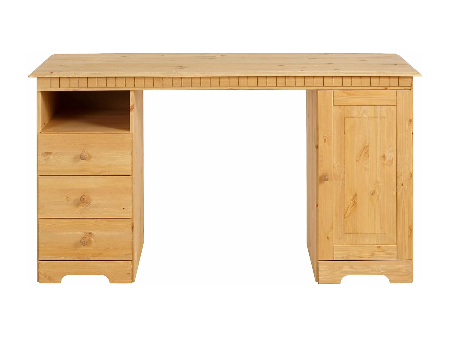 Lisa|Bureau avec 1 porte 3 tiroirs en pin