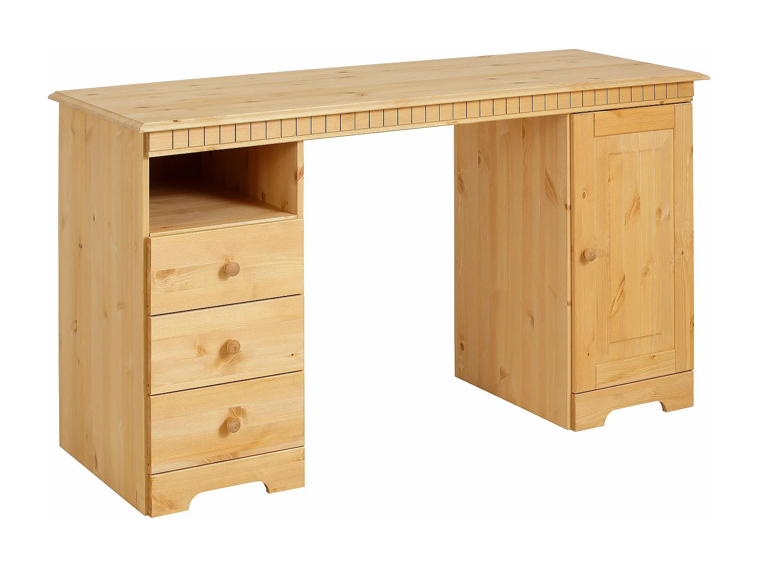 Lisa|Bureau avec 1 porte 3 tiroirs en pin