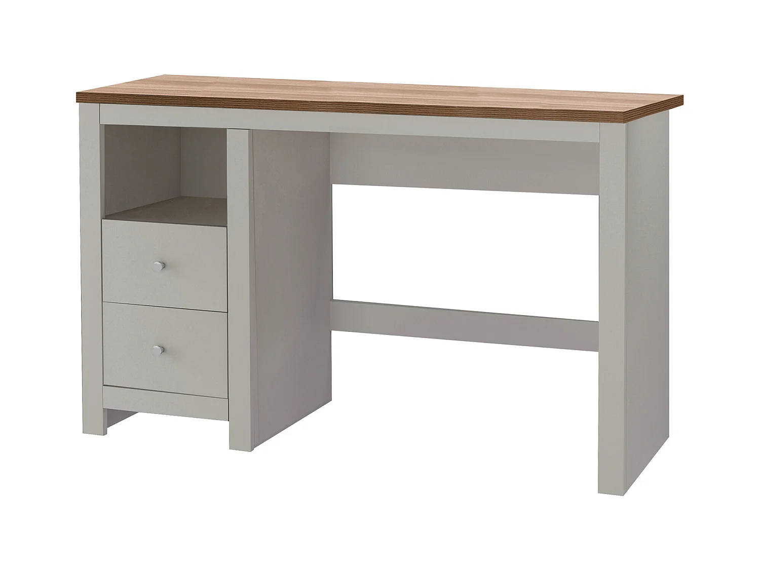 Emerald|Bureau avec 2 tiroirs en effet chêne crème