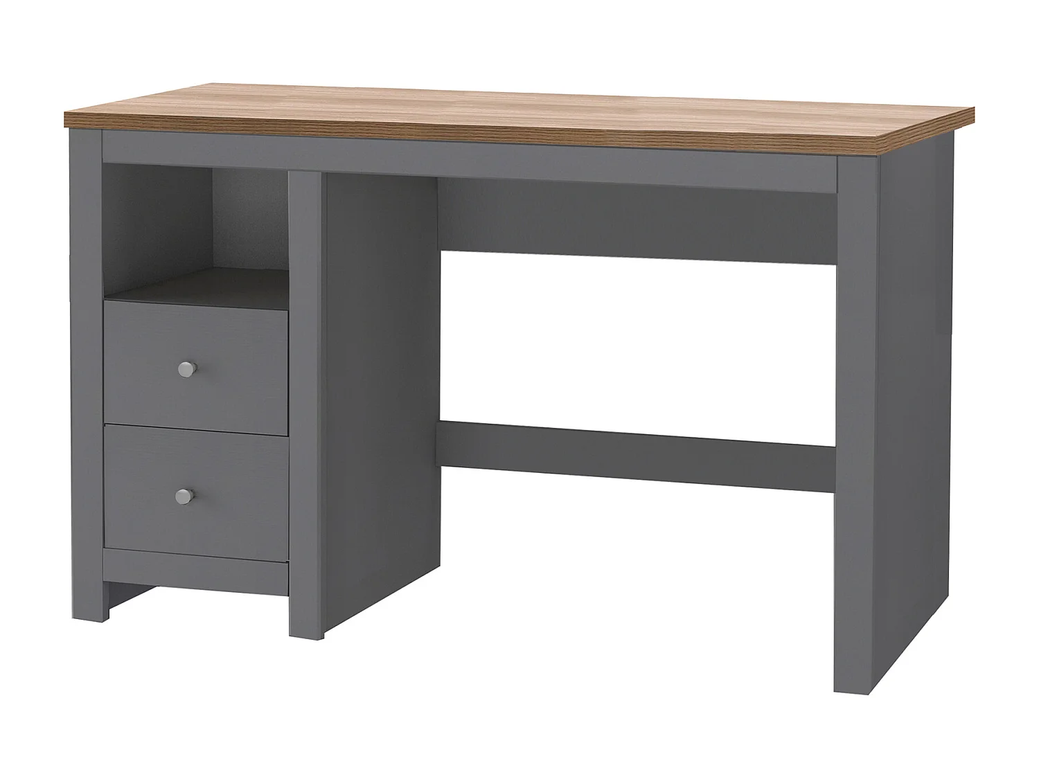 Emerald|Bureau avec 2 portes en effet chêne gris