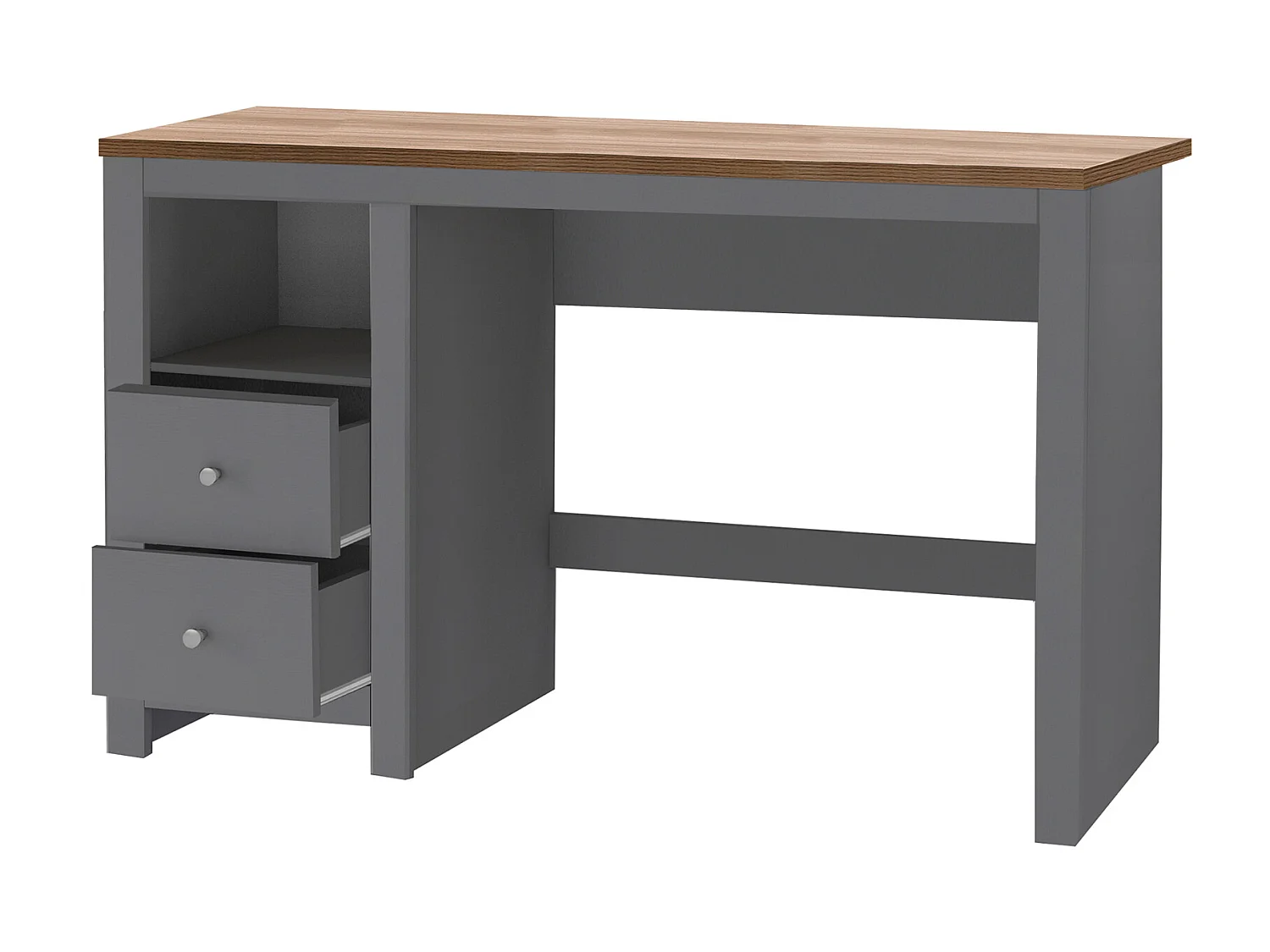 Emerald|Bureau avec 2 portes en effet chêne gris