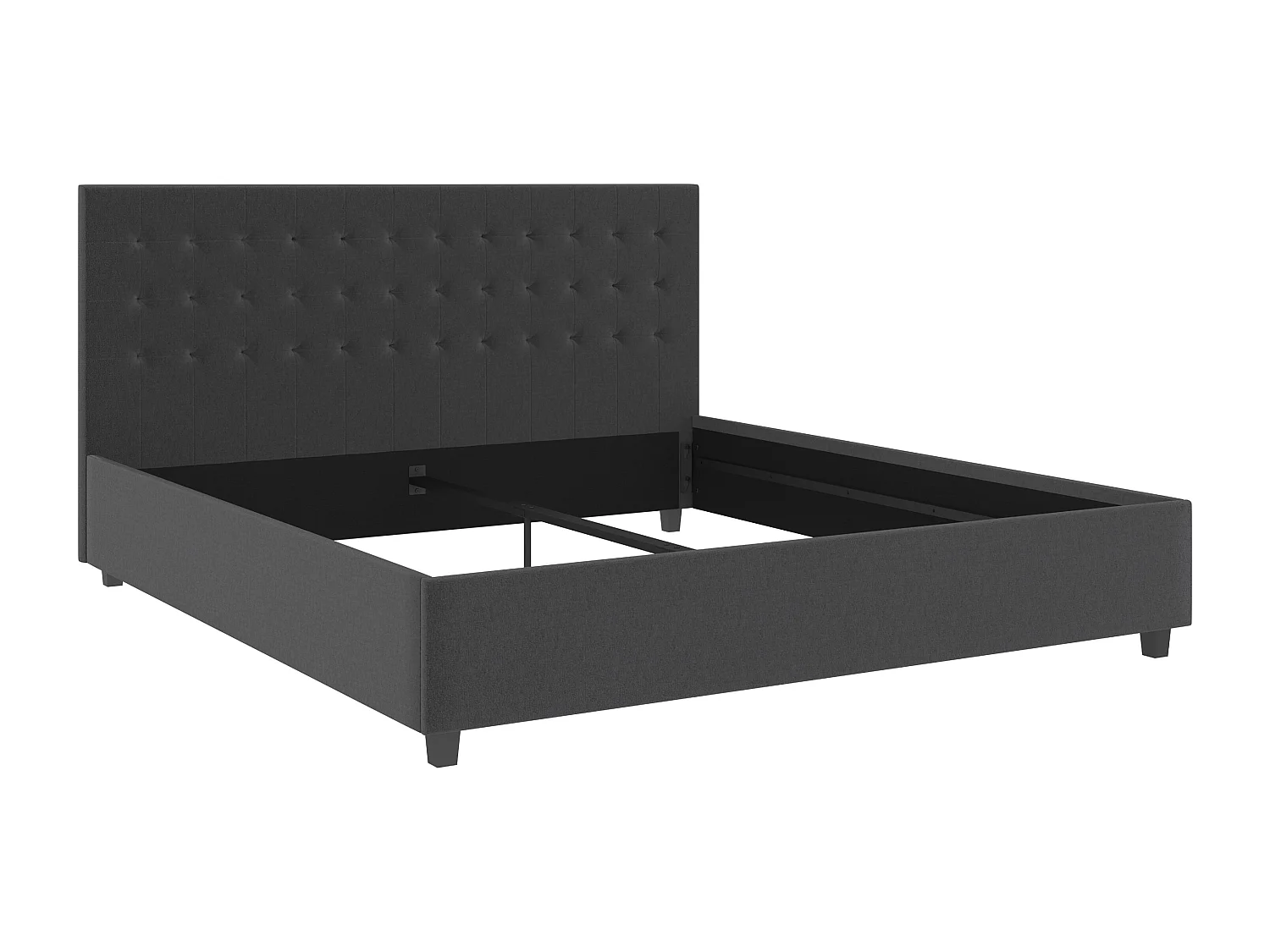 Emily|Lit en tissu anthracite 180x200