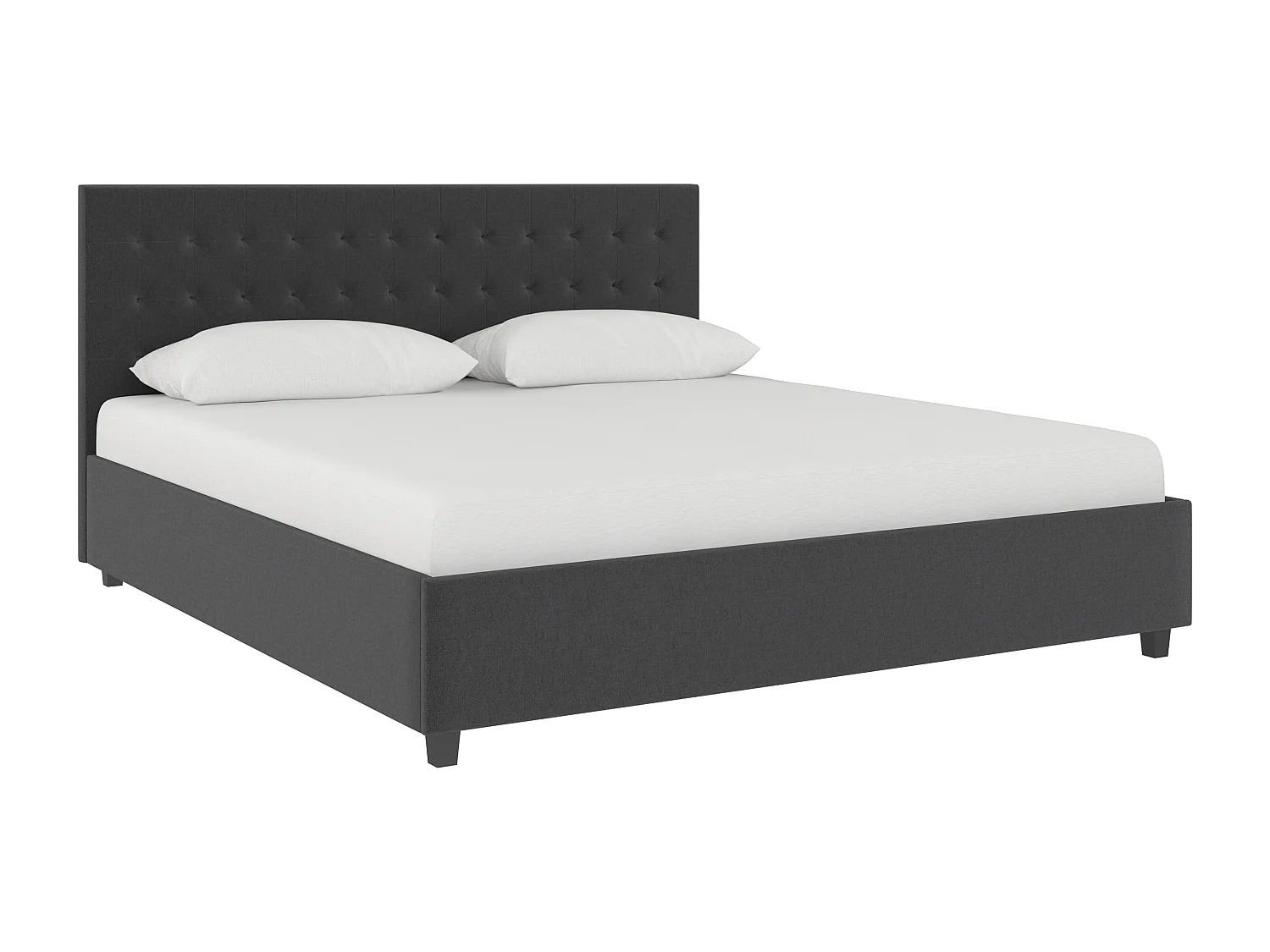 Emily|Lit en tissu anthracite 180x200