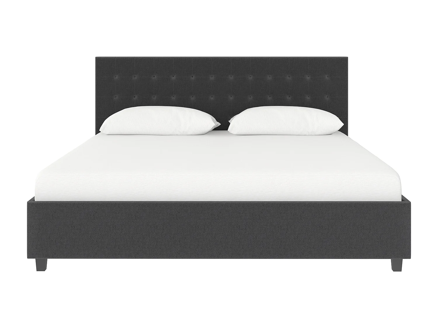 Emily|Lit en tissu anthracite 180x200