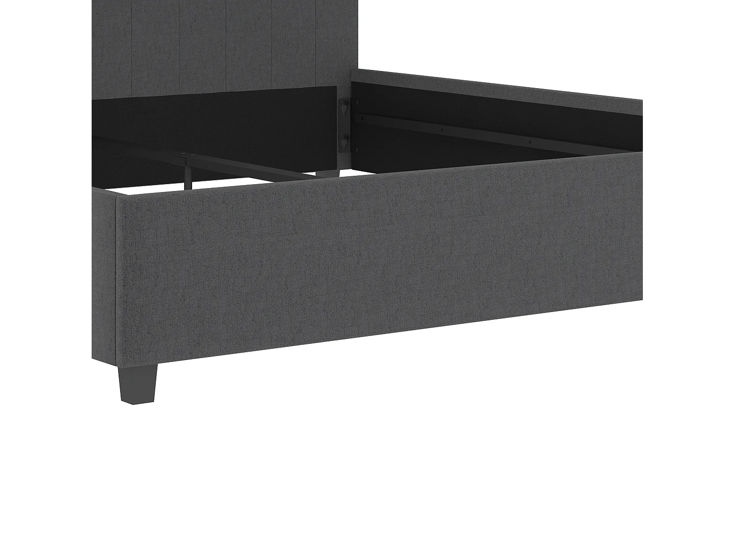 Emily|Lit en tissu anthracite 180x200