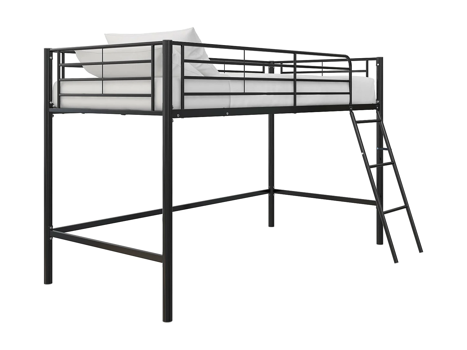 Birgit | Cama de dossel 180 cm em metal branco