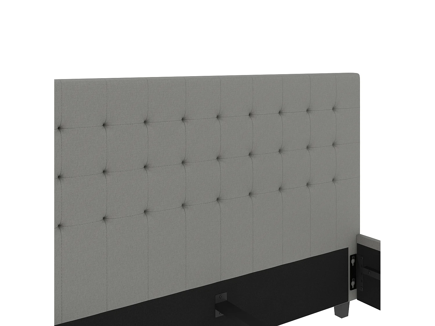 Emily|Lit en tissu gris clair 140x200