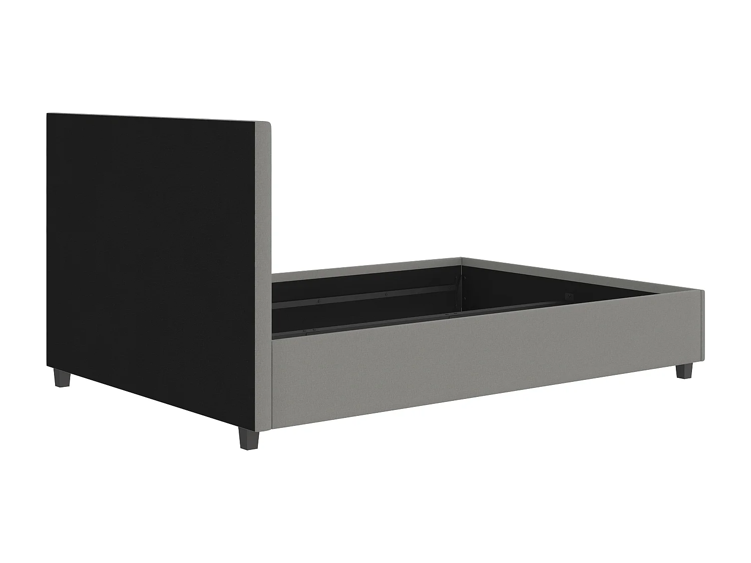 Emily|Lit en tissu gris clair 140x200