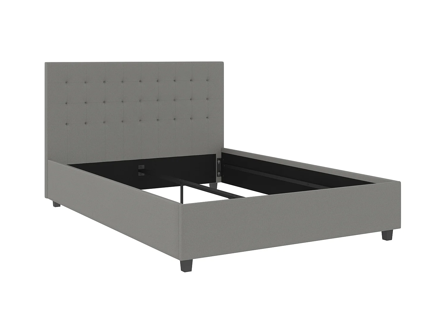 Emily|Lit en tissu gris clair 140x200