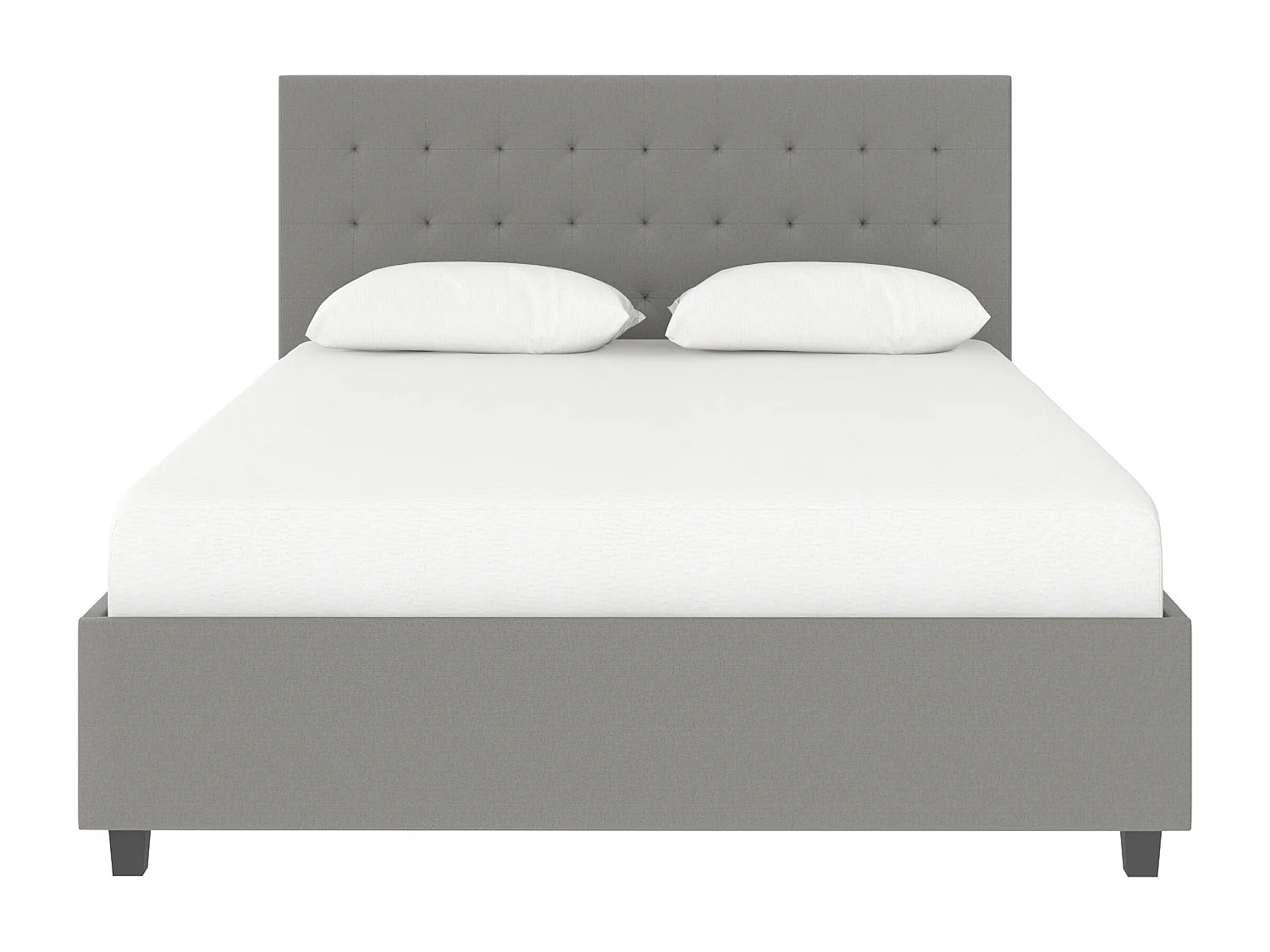 Emily|Lit en tissu gris clair 140x200