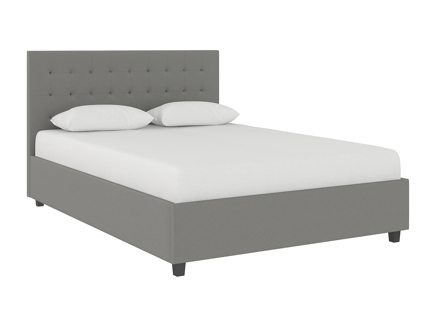 Emily|Lit en tissu gris clair 140x200