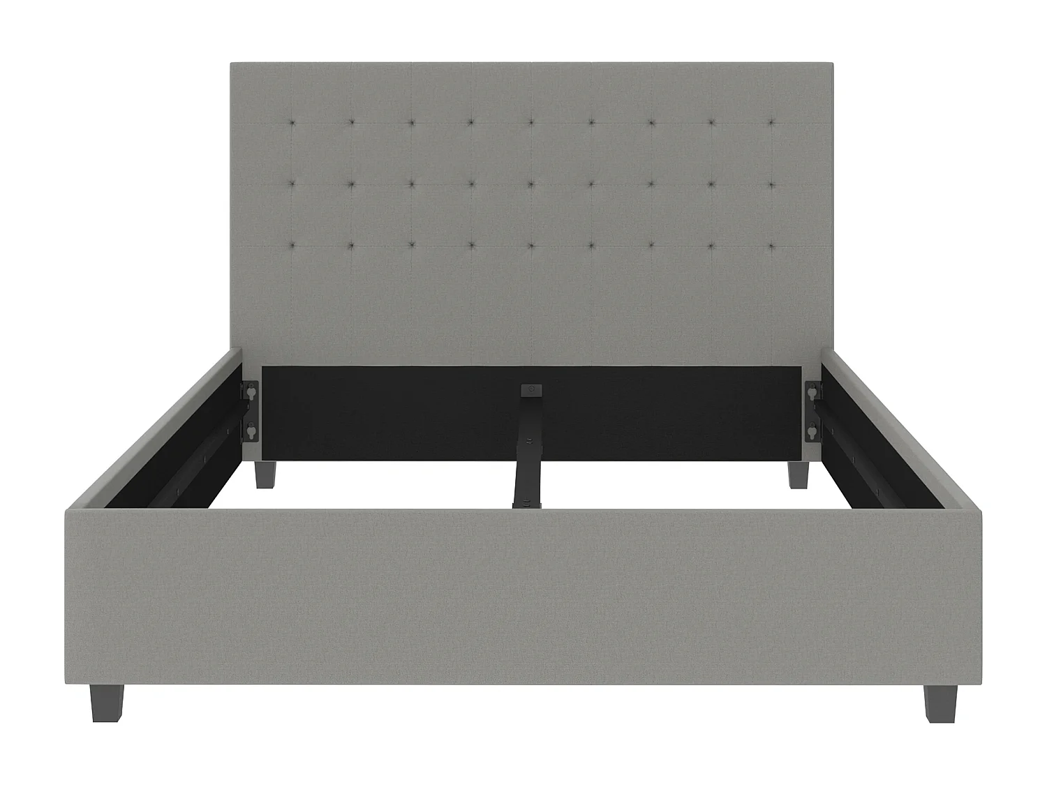 Emily|Lit en tissu gris clair 140x200