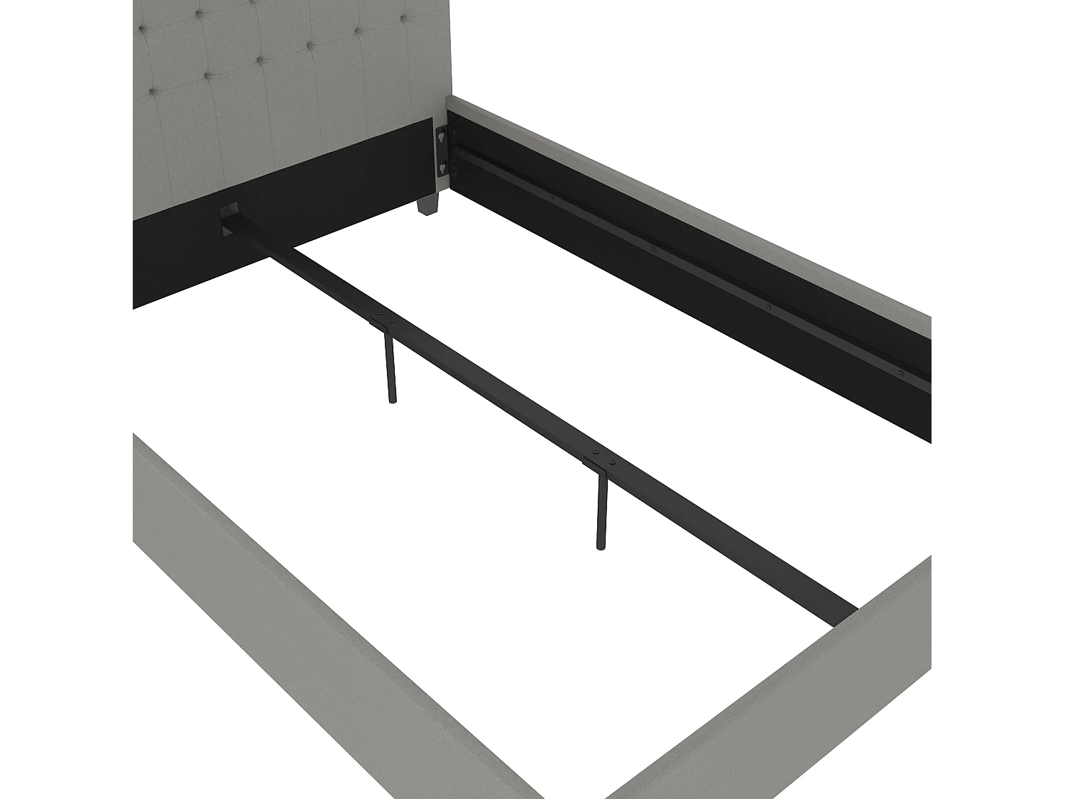 Emily|Lit en tissu gris clair 140x200