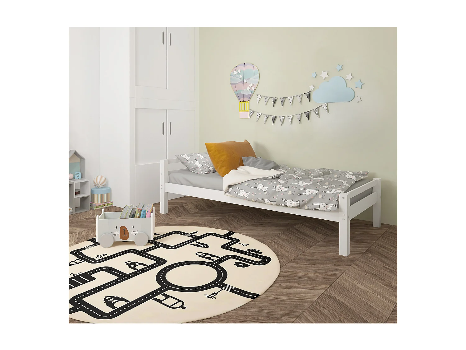 Alpi|Lit en bois blanc 90x200