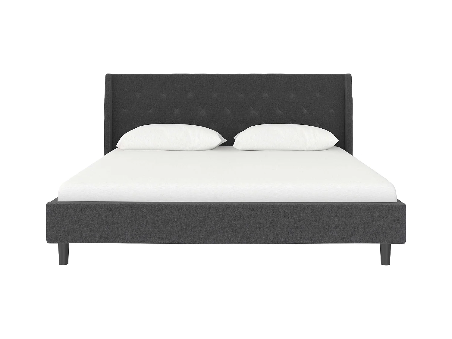 Her Majesty|Lit 180x200 cm en tissu anthracite