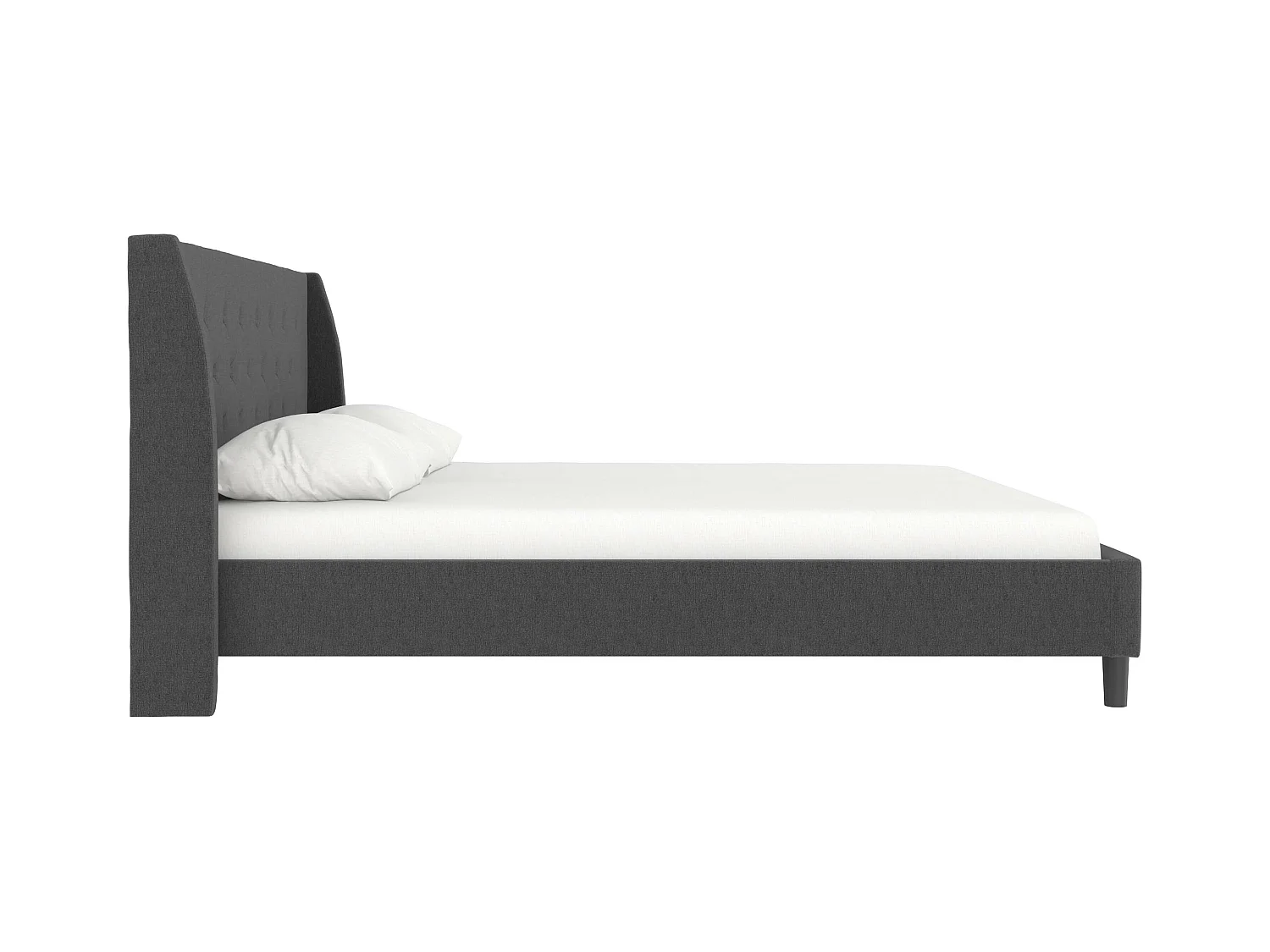 Her Majesty|Lit 180x200 cm en tissu anthracite