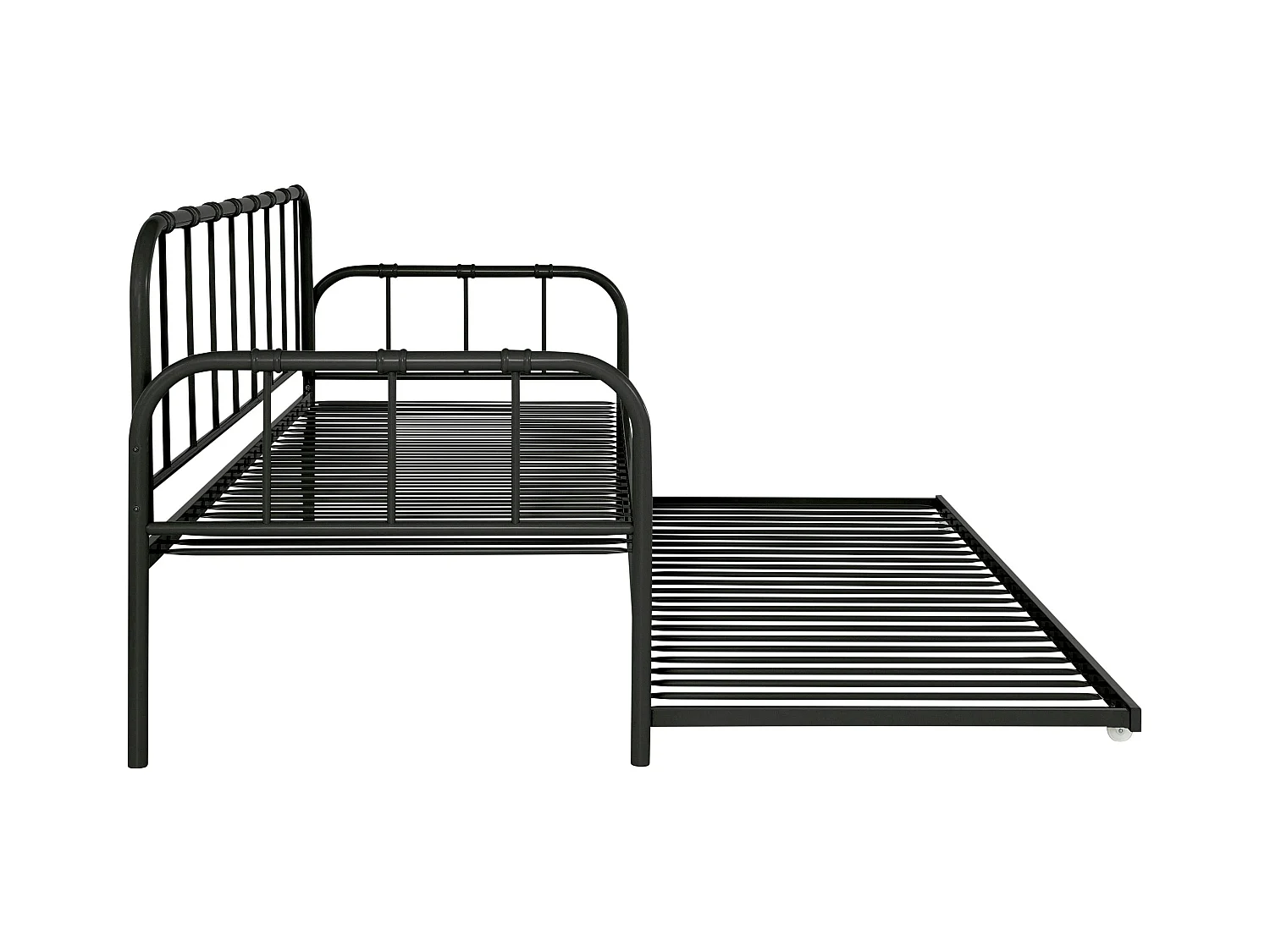 Aaron|Lit de jour en métal noir 90x200