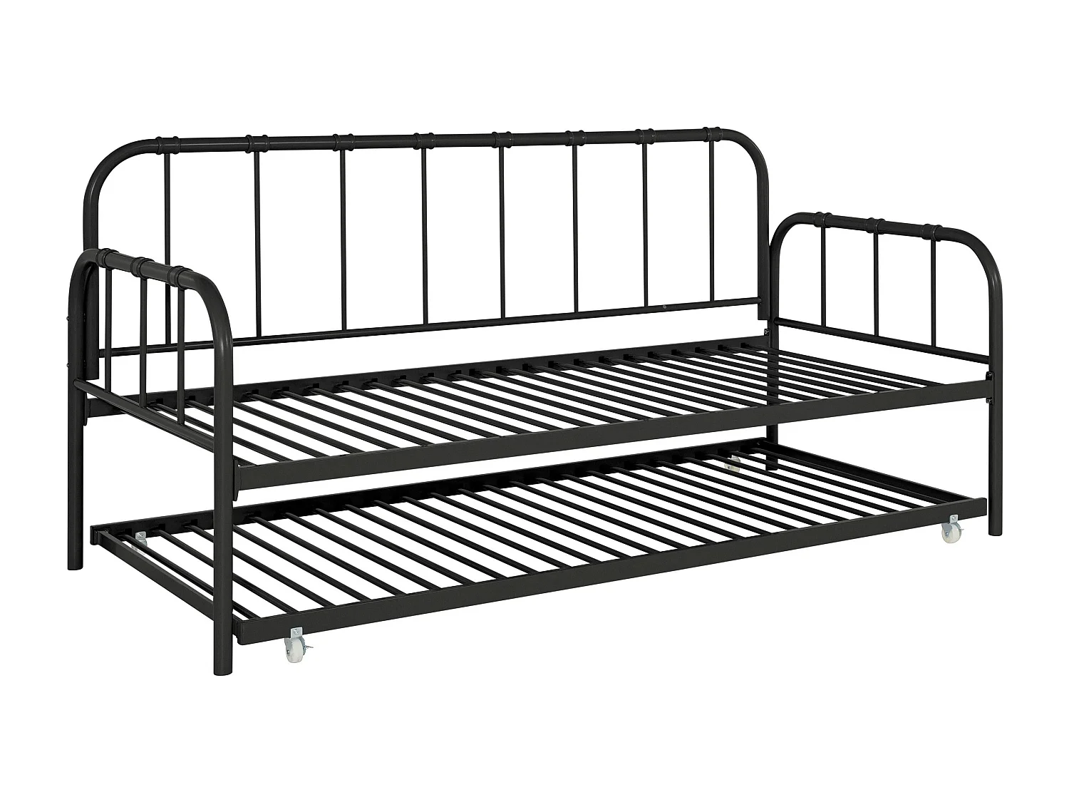 Aaron | Cama de dia 90x200 cm Preto em Metal