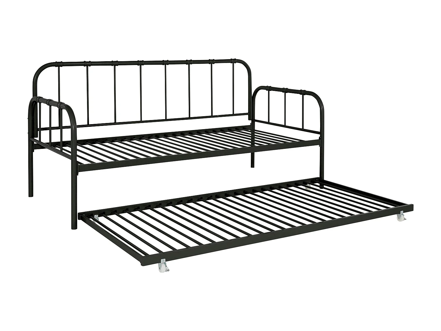 Aaron | Cama de dia 90x200 cm Preto em Metal